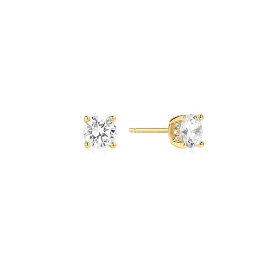 Ania Haie Just You Solitaire Gold Stud Earrings. Item code E071-01G.