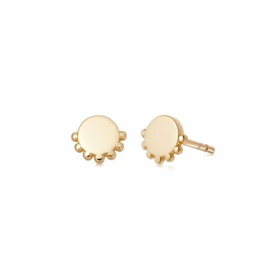Daisy Stacked Round Beaded Stud Earrings - Gold EB8019_GP
