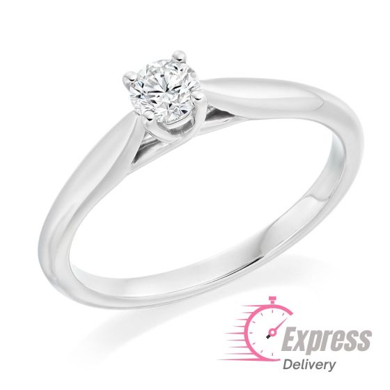 Brilliant Cut Diamond Engagement Ring in Platinum - 0.31ct
