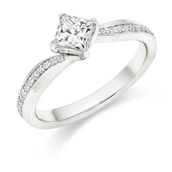 1.25 Carat Princess Cut Aquamarine and Diamond Halo Engagement Ring Wh —  kisnagems.co.uk