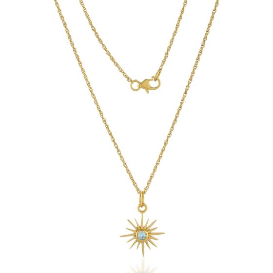 Shyla Felicity Full Sun Gold Necklace - Light Blue