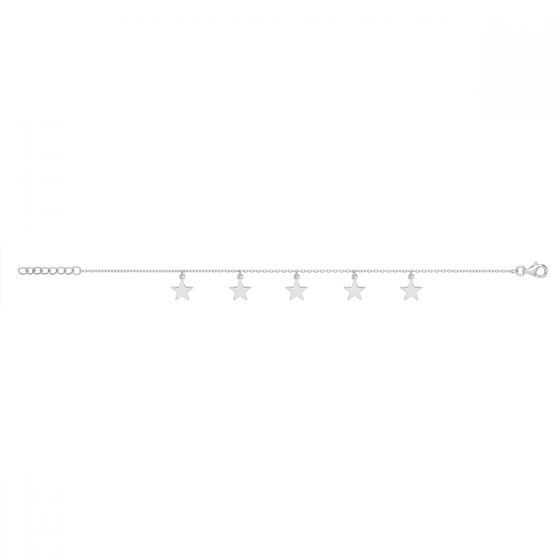 Sterling Silver Dainty Star Bracelet - Rhodium Plated