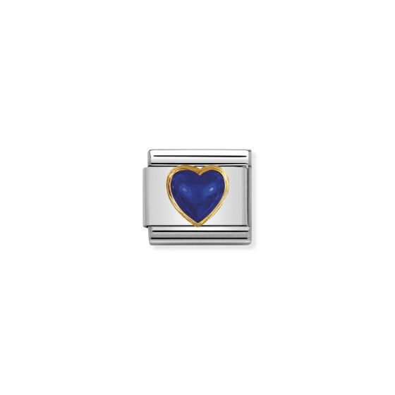Nomination Classic Stones Hearts Charm - 18k Gold Lapis 030501_09