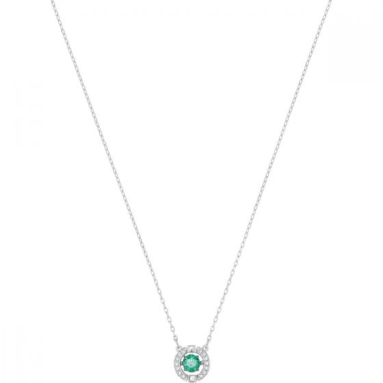 Swarovski Sparkling Dance Necklace, Green, Rhodium Plating 5496308