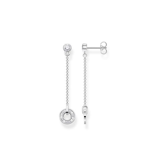 Thomas Sabo White Zirconia Open Circle Chain Drop Earrings H2063-051-14