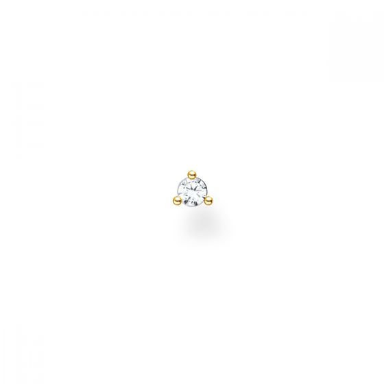 Thomas Sabo Single Earring - White Round Stone in Gold H2197-414-14