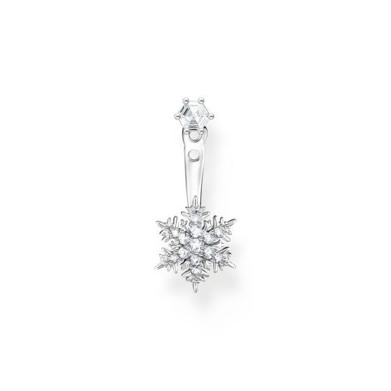 Thomas Sabo Single Earring Jacket - Silver and Zirconia Snowflake