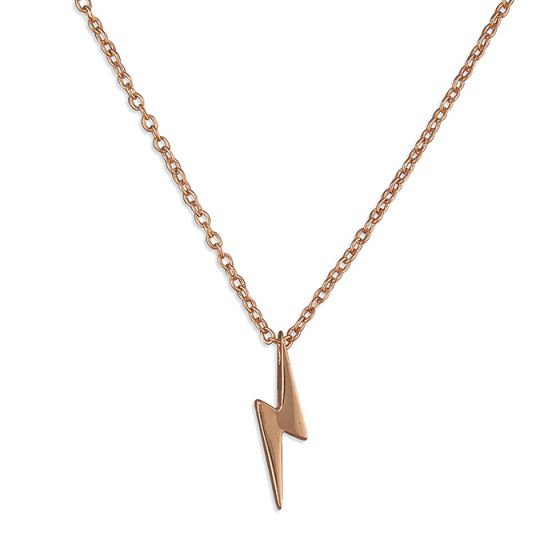 Lightning Bolt Necklace - Rose Gold Plated Sterling Silver