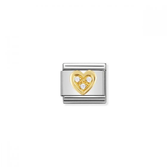 Nomination Classic Love Charm - 18k Gold and Cubic Zirconia Heart 030311_11