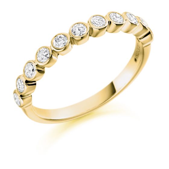 Raphael Collection Half Eternity Ring, Round Brilliant Rubover Setting