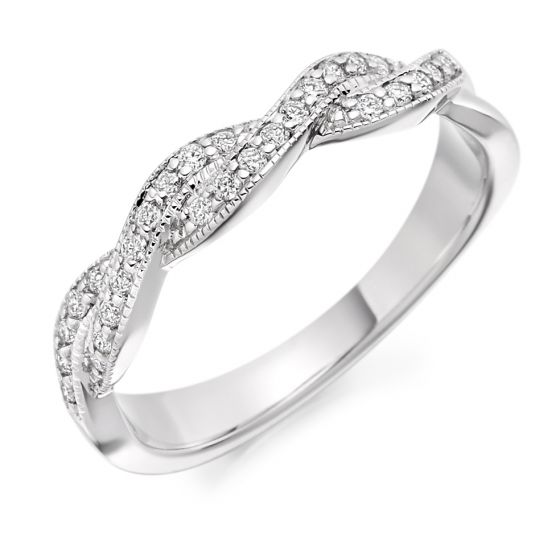 Raphael Collection Half Eternity Ring, Crossover Design