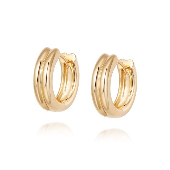 Daisy Meryl Huggie Hoop Earrings - Gold