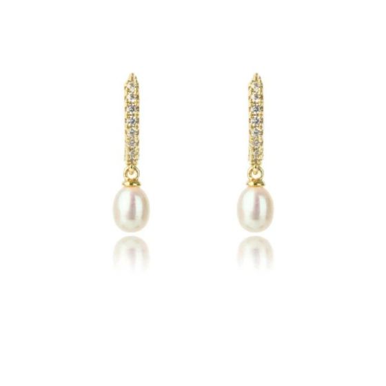 Georgini Oceans Bondi Freshwater Pearl Earrings - Gold - IE1110G