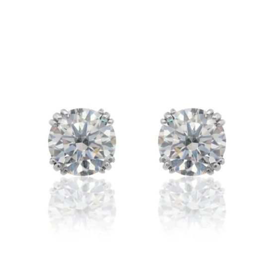 Georgini Elegant Essentials 6.5mm Round Hidden Halo Silver Stud Earrings. Item code IE1209W.