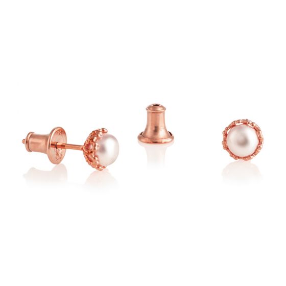 Jersey Pearl Emma-Kate Stud Earrings - Rose-Gold EKSE-RG