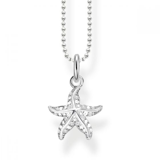 Thomas Sabo Silver and Zirconia Starfish Necklace KE1754-051-14