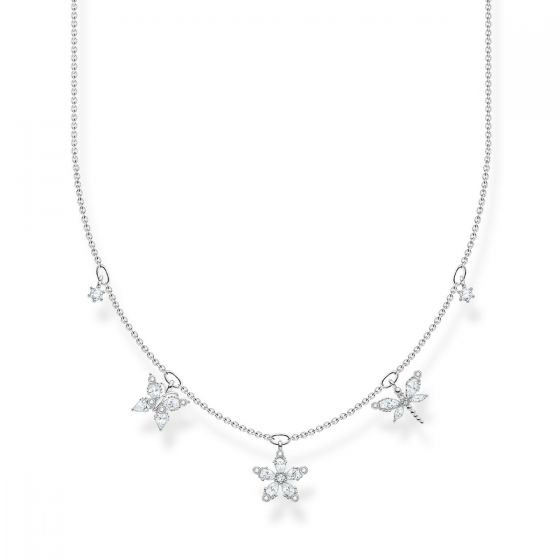 Thomas Sabo Flower Drop Necklace in Silver KE2100-051-14-L45V
