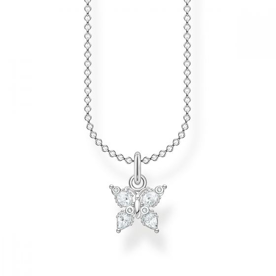Thomas Sabo Butterfly Necklace with White Stones in Silver KE2102-051-14-L45V
