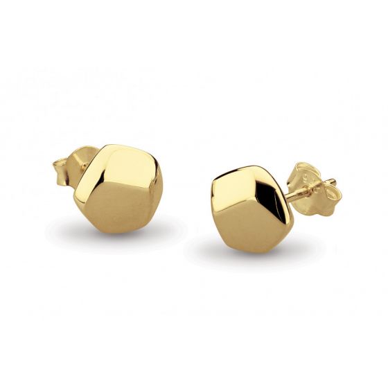 Kit Heath Coast Rokk Shallow Gold Plate Stud Earrings