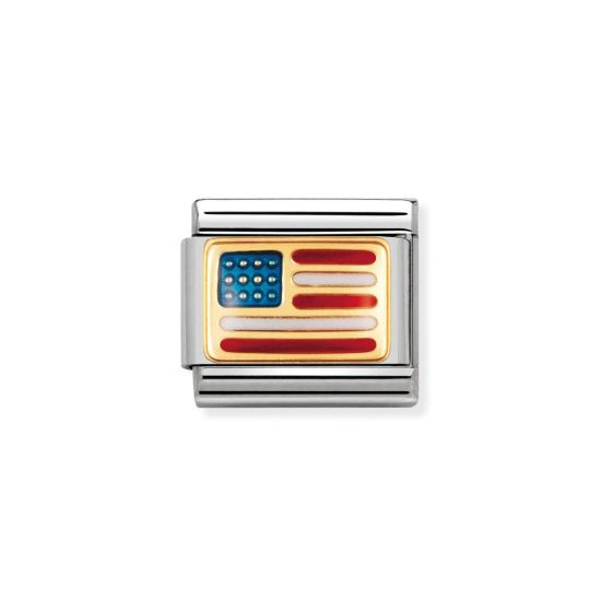 Nomination Composable Flag Charm - Enamel and 18k Gold United States