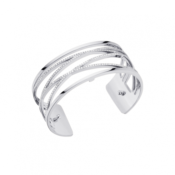 Les Georgettes Liens 25mm Silver and Zirconia Bangle