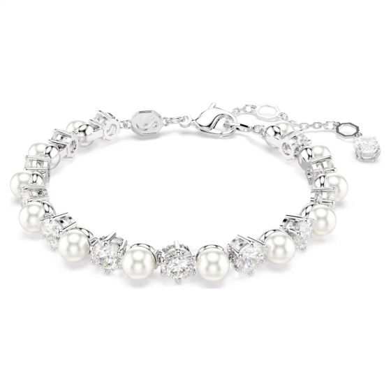 Swarovski Matrix Tennis Bracelet Crystal Pearl - White Rhodium Plated 5689625