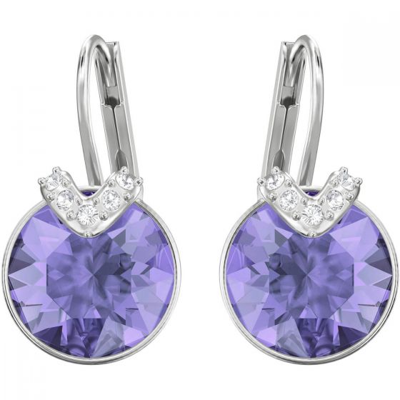 Swarovski Bella V Pierced Earrings, Violet, Rhodium Plating 5389358