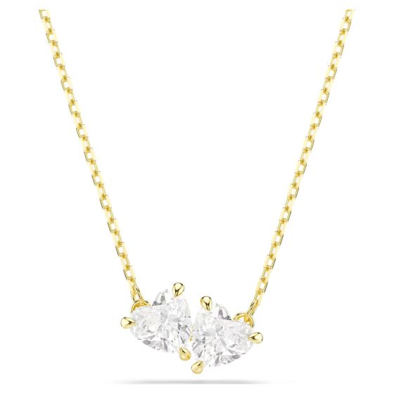 Swarovski Mesmera Attract Heart Necklace - White with Gold Tone Plating - 5733475