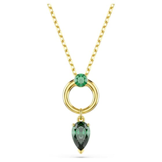 Swarovski Mesmera Pendant Pear Cut - Green with Gold Tone Plating - 5732484