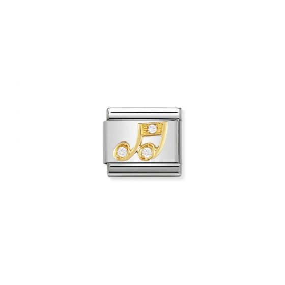 Nomination Classic Fun Charm - 18k Gold and Cubic Zirconia Musical Note 030308_18