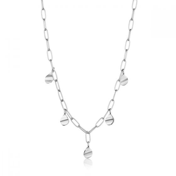 Ania Haie Crush Drop Discs Necklace, Silver N017-02H