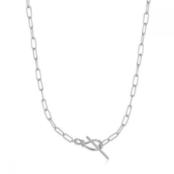 Ania Haie Silver Knot T Bar Chain Necklace N029-01H