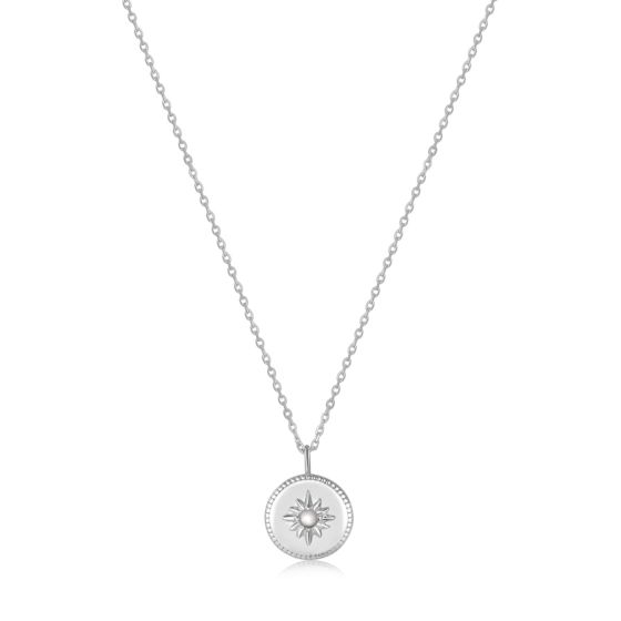 Ania Haie Mother of Pearl Sun Pendant Necklace - Silver - N034-02H