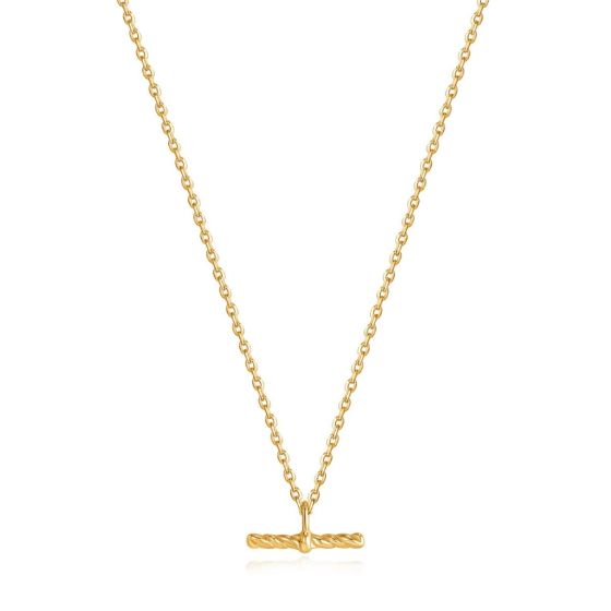 Ania Haie Rope T-Bar Necklace - Gold - N036-01G