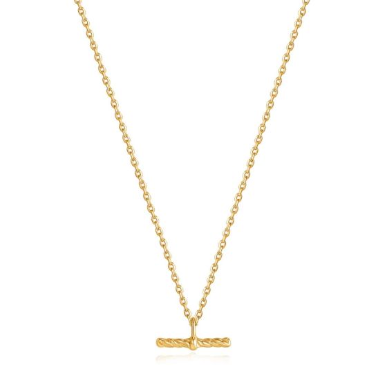 Ania Haie Rope T-Bar Necklace - Gold - N036-01G