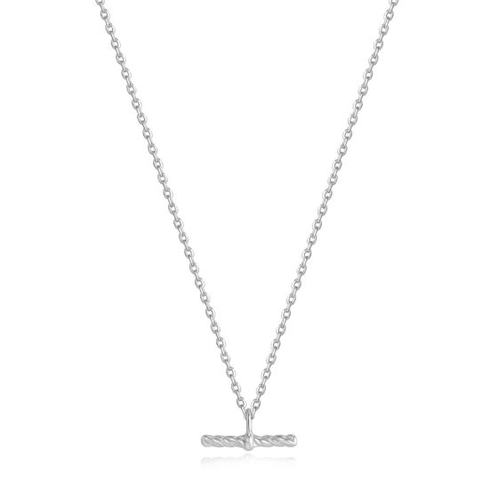 Ania Haie Rope T-Bar Necklace - Silver - N036-01H