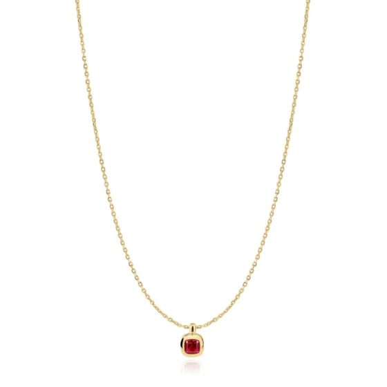 Ania Haie Crimson Solitaire Gold Necklace. Item code N071-03G.