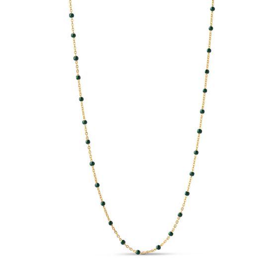 Enamel Copenhagen Lola Petrol Green Gold Necklace. Item code N55G_petrol.