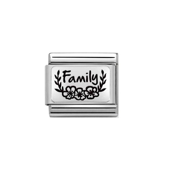 Nomination Classic Flowers Charm - Sterling Silver and Black Enamel Family 330111_33
