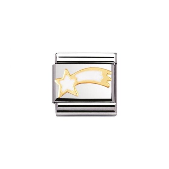 Nomination Classic Christmas Charm - Enamel and 18k Gold White Shooting Star 030225_02