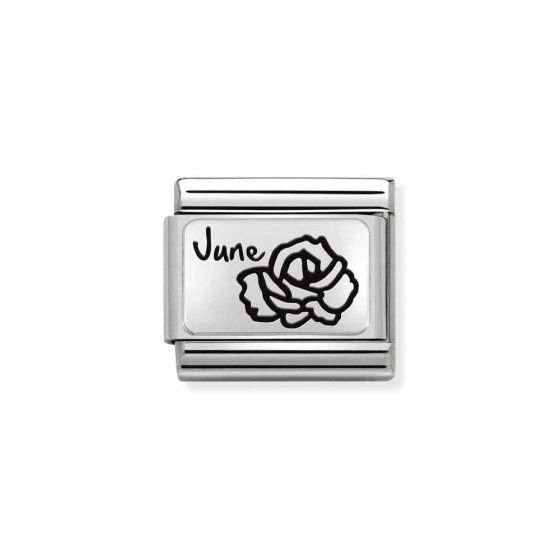Nomination Classic Composable Link - Rose Flower Charm Sterling Silver June 