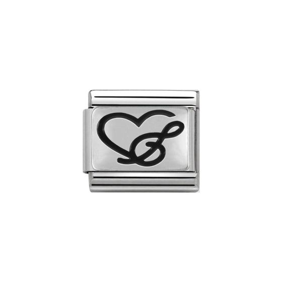 Nomination Classic Charm Oxidised Silver Treble Clef Heart 330102_04