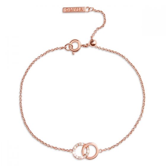 Olivia Burton Bejewelled Interlink Chain Bracelet Rose Gold OBJCOB08