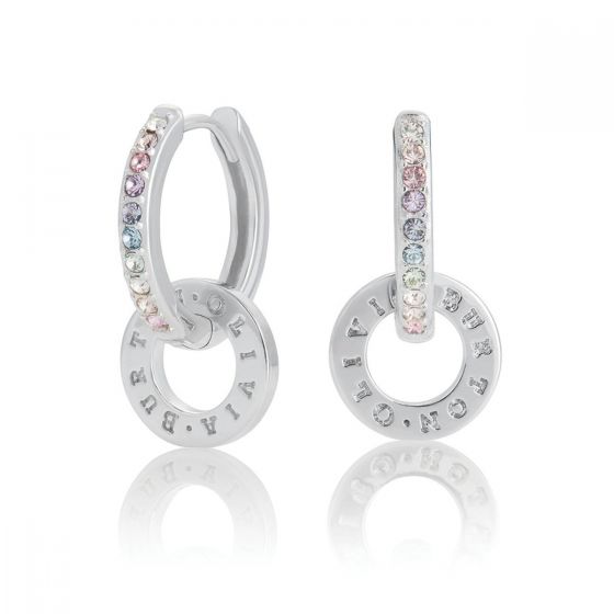 Buy Olivia Burton Bejewelled Classics Rainbow Interlink Huggie