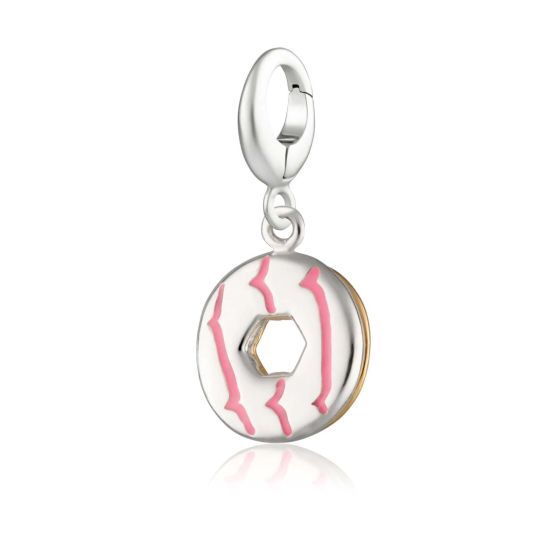 Lily Charmed Party Ring with Pink Enamel Charm Silver - item number CSGPPR