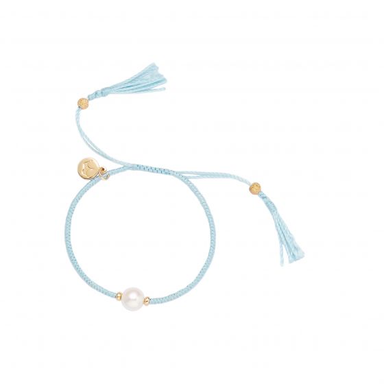 Jersey Pearl Tassel Bracelet, Sky Blue