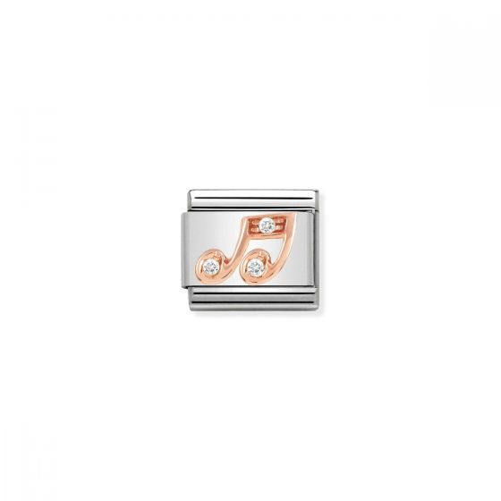 Nomination Rose Gold and Zirconia Classic Music Note Charm - 430305/25