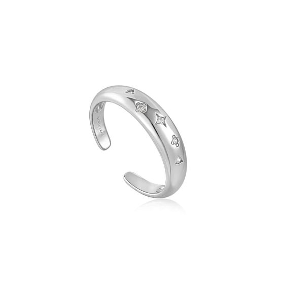 Ania Haie Scattered Stars Adjustable Ring - Silver - R034-01H