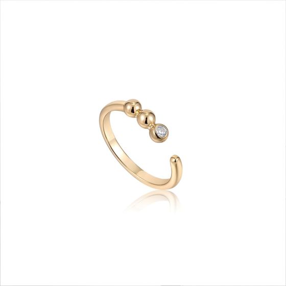 Ania Haie Gold Orb Sparkle Adjustable Ring - R045-01G-CZ