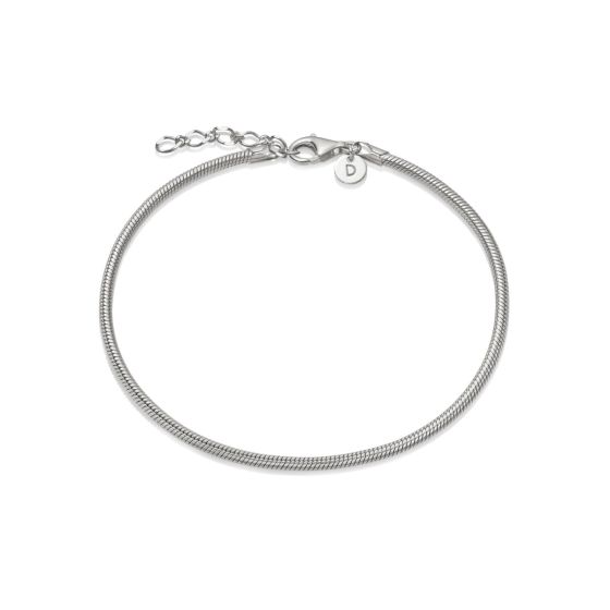 Daisy Round Snake Chain Bracelet - Silver RBR06_SLV